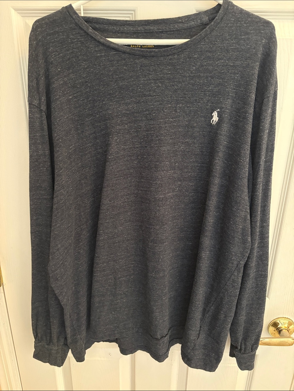 Polo Ralph Lauren Men's Heather Navy Crewneck shirt size XL white pony